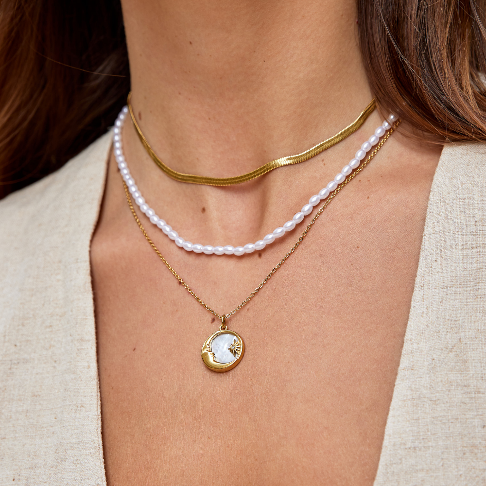 Gold snake chain necklace