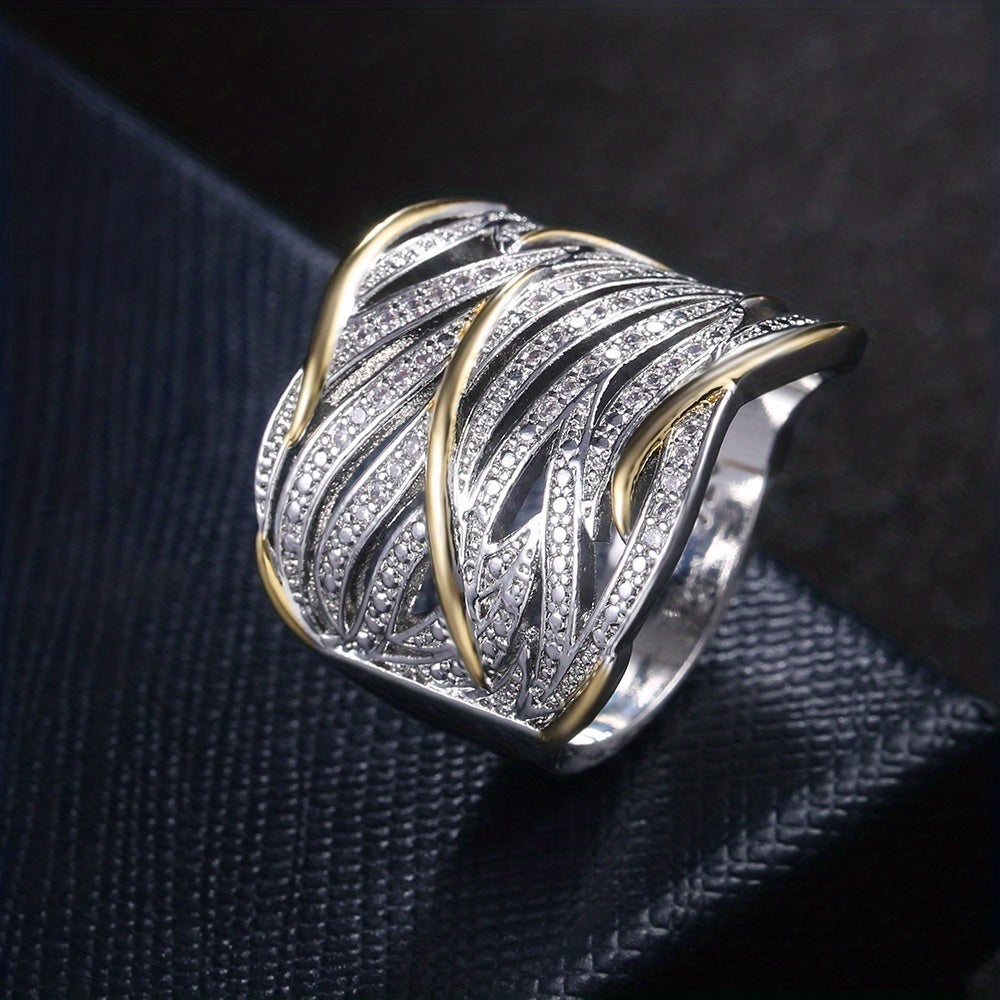 Elegant multi-layered twisted ring