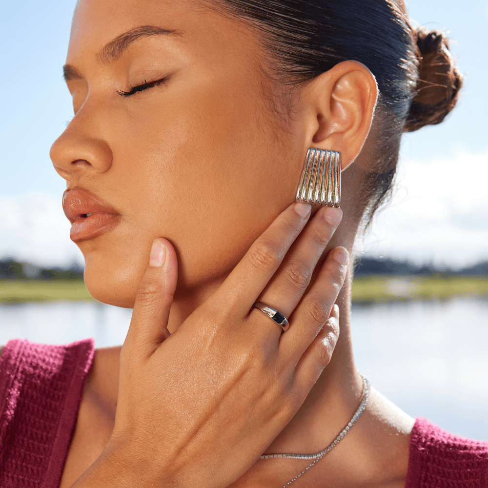 Ember Silver and Emerald Ring