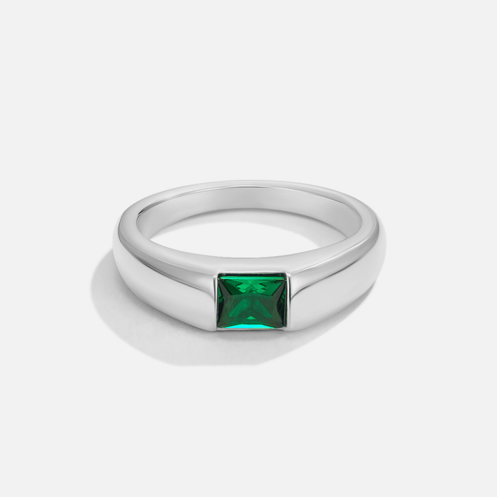 Ember Silver and Emerald Ring