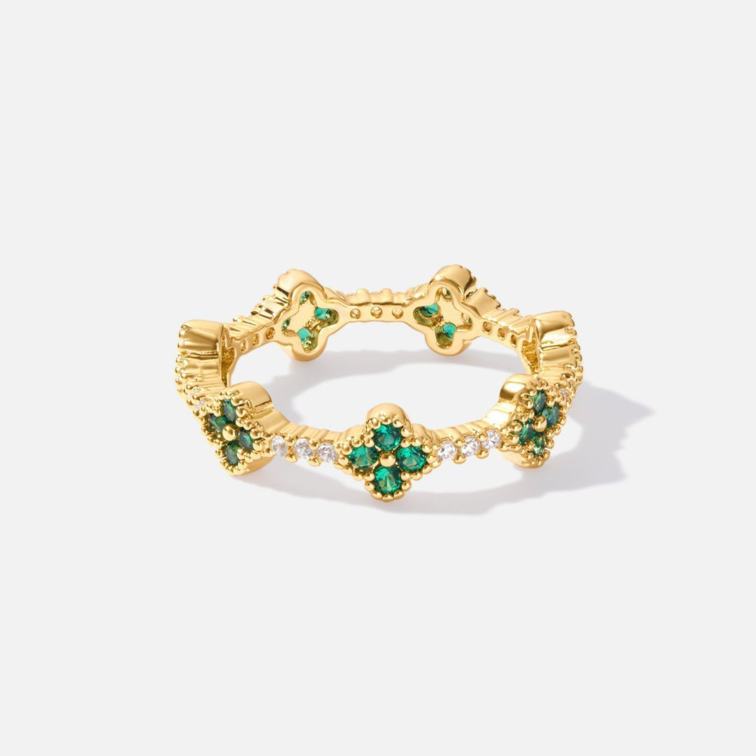 Lucky Clover Crystal Ring