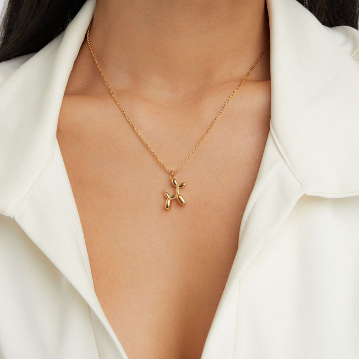 Golden Balloon Animal Necklace