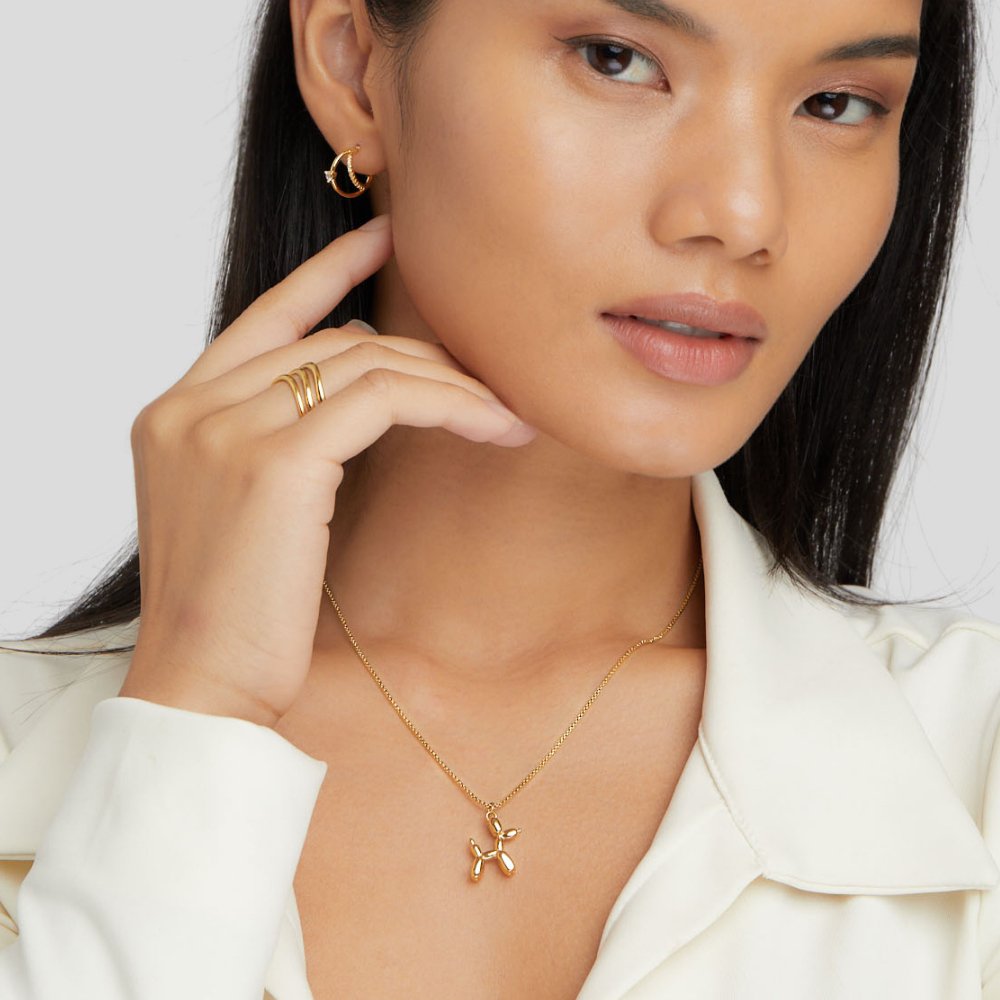 Golden Balloon Animal Necklace