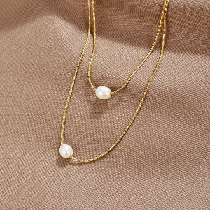 Layered freshwater pearl necklace