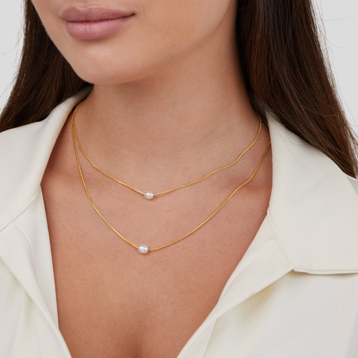 Layered freshwater pearl necklace