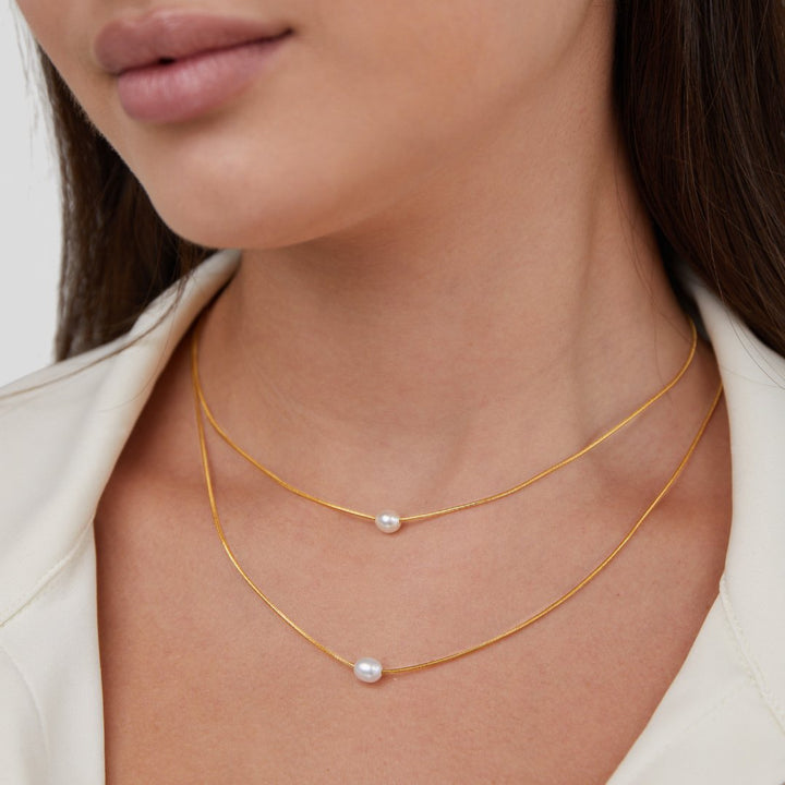 Layered freshwater pearl necklace