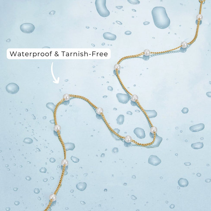 Pure gold pearl necklace