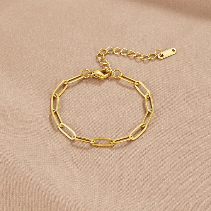 Clip-on gold bracelet