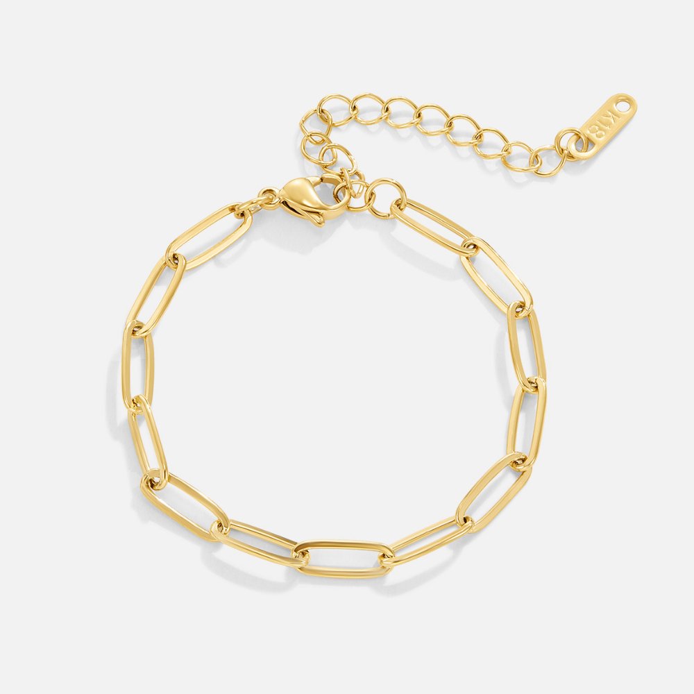 Clip-on gold bracelet