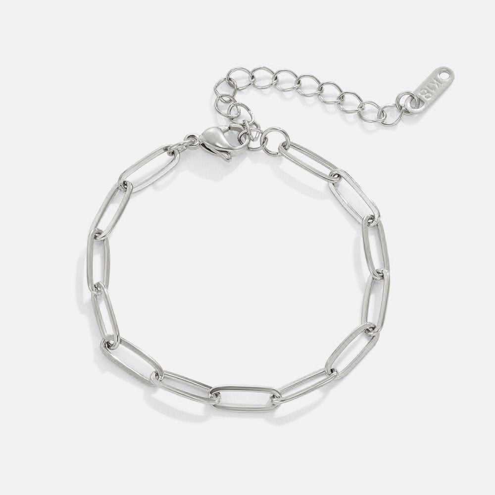 Silver paperclip bracelet