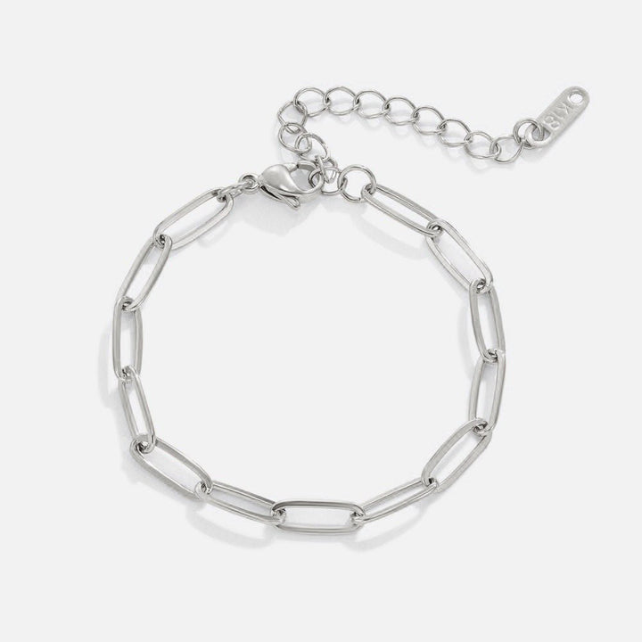 Silver paperclip bracelet