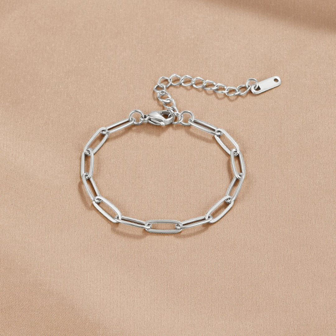 Silver paperclip bracelet