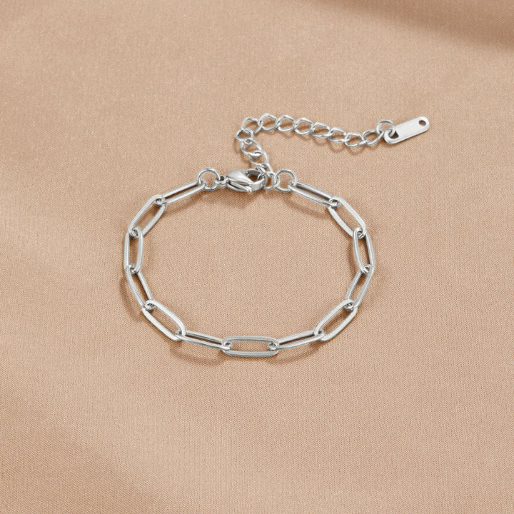 Silver paperclip bracelet